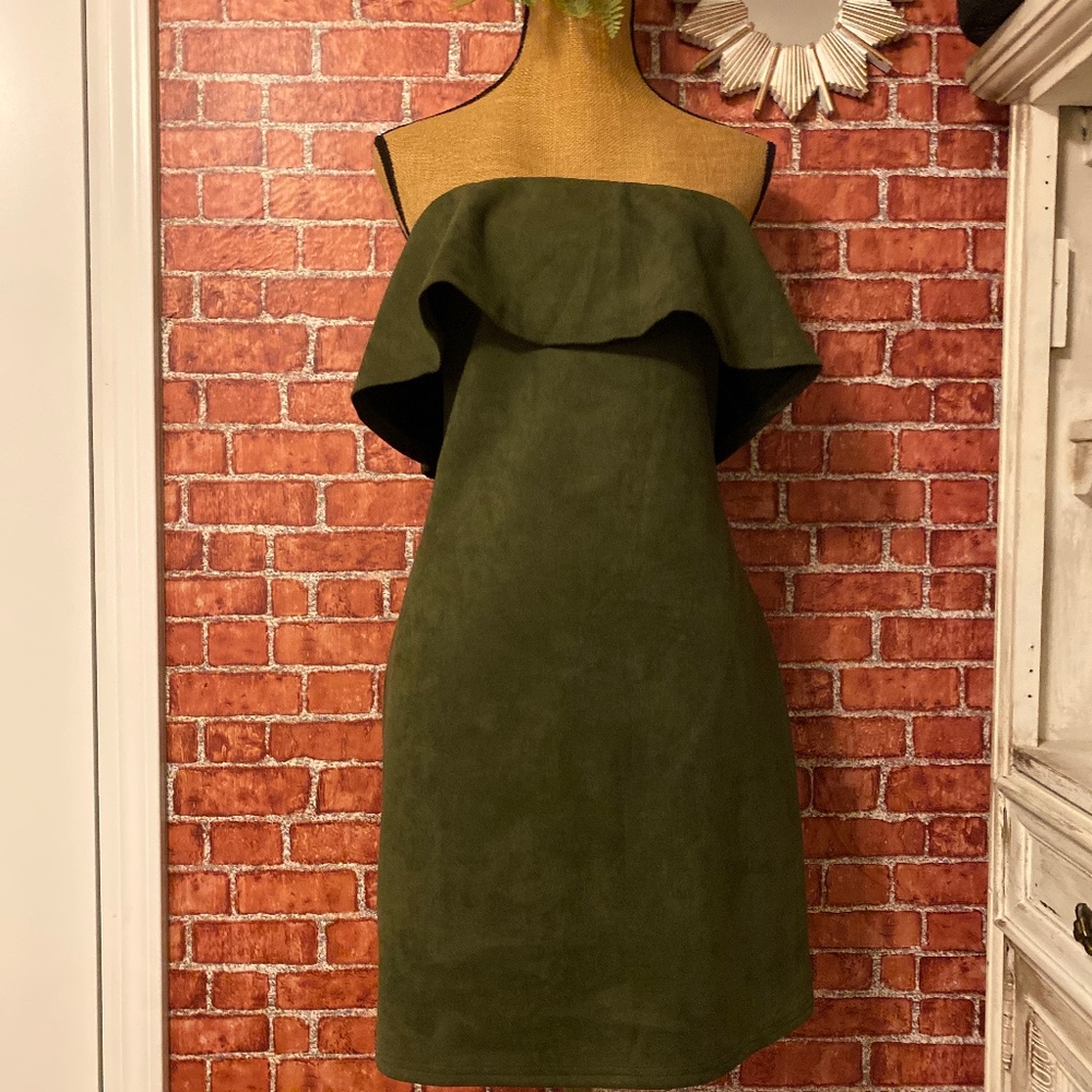 Faux suede dress